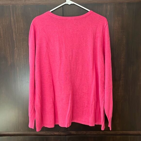 NWT Bob Mackie Scroll Design Pink Pearl Embellished Cardigan Large - Picture 6 of 6